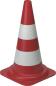 Preview: Verkehrsleitkegel, 50 cm rot-weiß, PE Kunststoff vorne