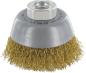 Preview: Topfbürste 60mm, Messing, gew. M14, 0,30mm, zweireihig vorne