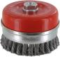 Preview: Topfbürste 65mm, Stahl,gezopft M14,0,50mm, zylindrische Kappe