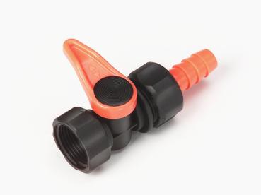 Wasserhahnanschluss für Gartenschlauch mit Stopp-Funktion vorne