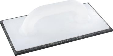 Kunststoffreibebrett 14x28cm m.schwarzem Zellgummi Belag vorne