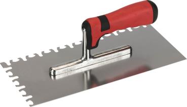 Glättekelle 28x13cm, Holo Top Edelstahl,Spezialzahn.,2K-Gr. vorne