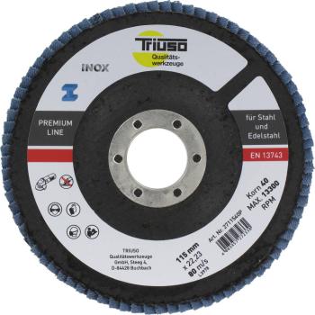 Fächerscheibe 115mm ZK Korn 40 konvexe Form, Stahl, Edelstahl vorne