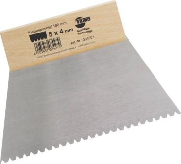 Klebespachtel 180mm,A2-Zahnung gez. 1,8x1,65mm vorne