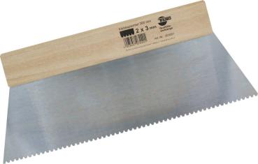 Klebespachtel 300mm, gez.2x3mm Trapezverzahnung vorne