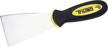 Edelstahlspachtel 75mm mit Softgriff vorne