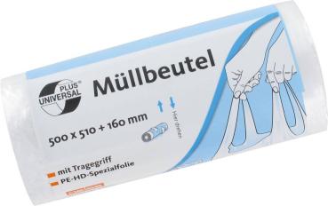Müllbeutel 25L,40erRolle,Griff transparent  9my 50x51cm vorne