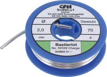 Lötdraht, Durchmesser 2,0mm, Spule 70gr., bleifrei vorne