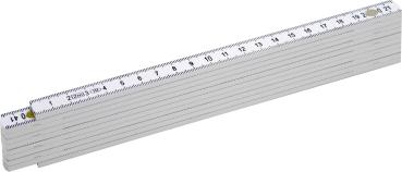 Meterstab 200cm, weiß, Kunst- stoff vorne