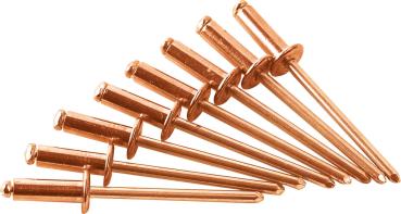Kupfer-Blindnieten 4x10mm Gesipa 50 Stück vorne