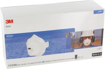 3M FFP2 NRD Staubmaske 5 Stück mit Ausatemventil, Faltmaske vorne
