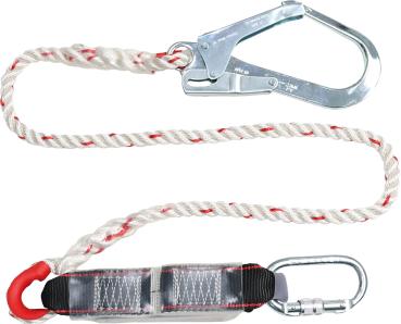 Sicherungsseil f.Gurt EN361, 1,75m,Karabiner m.Bandfalldäm. vorne