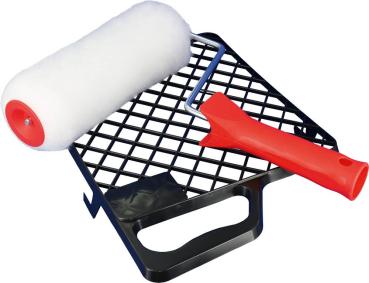 Preview: Farbrollerset 18cm inkl.Gitter PE weiß,Flor 20mm,K=42mm,6mm