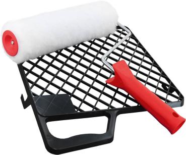 Farbrollerset 18cm inkl.Gitter PE weiß,Flor 20mm,K=42mm,6mm vorne