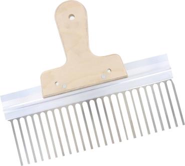 Putzkamm 300mm, rostfrei, Aluminiumsteg vorne