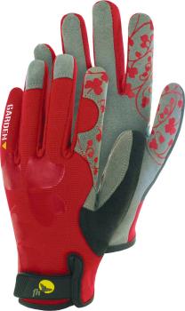 Damen-Gartenhandschuh Gr.7 Rot, Spandex, Klettverschluss vorne