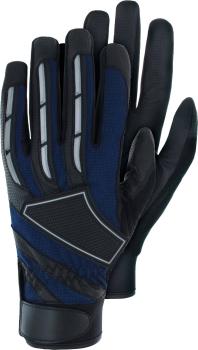 Performance Arbeitshandschuh Gr.9, blau/schwarz, PU m.Klett vorne