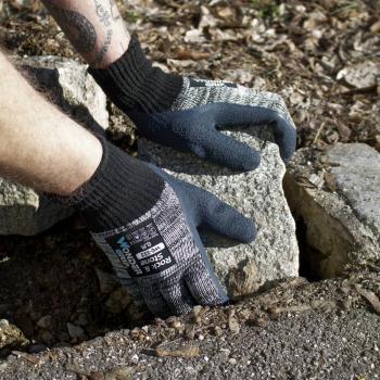 Preview: WonderGrip Rock&Stone,Latex grau-schwarz, Gr.9