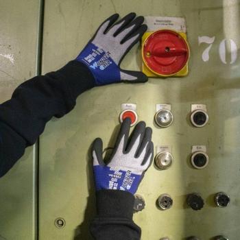 Preview: WonderGrip DUO+, Gr.8, Nitril royalblau, Microfaser