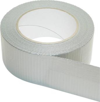 Gewebeklebeband 50mm x 50m silber, Naturkautschuk-Kleber vorne