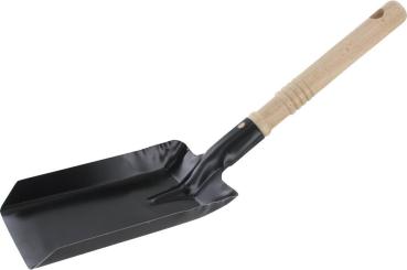 Kohlenschaufel 11x18cm,schwarz 0,75mm, robust, Holzheft vorne