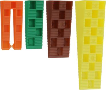 Preview: Kunststoff Rastkeile 245-tlg. 75xBraun70xGrün60xOrange40xGel