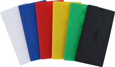 Unterlegplättchen-Set, 12-tlg. 100x50mm, Kunststoff vorne