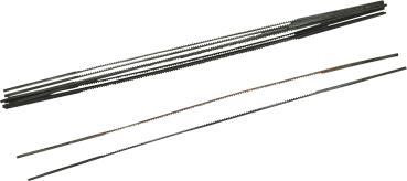 Maschinen-Laubsägeblätter-Set 24 Stück auf Karte, 130mm vorne