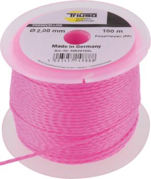 Leucht-Maurerschnur 2,0mm/100m Polypropylen, pink-fluoresz. vorne