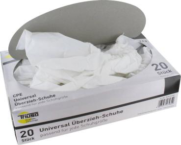 Preview: Überschuh weiß, CPE 20 Stück/Spender, Universalgr.
