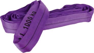 Rundschlinge, 1t, 1,0m,violett aus Polyester als Endlosstrang vorne