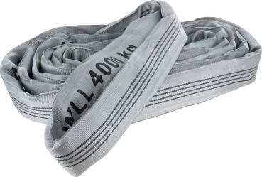 Rundschlinge, 4t, 3m, grau aus Polyester als Endlosstrang vorne