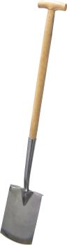 Edelstahlspaten 18x29cm, Eschenstiel, T-Griff vorne