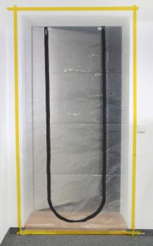 Staubschutz-Tür 2,12m x 1,12m 100my mit Reißverschluss vorne