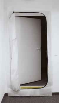 Preview: Staubschutz-Tür 2,20 x 1,10 PP-Vlies mit C-Reißverschluss