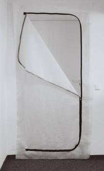 Preview: Staubschutz-Tür 2,20 x 1,10 PP-Vlies mit C-Reißverschluss