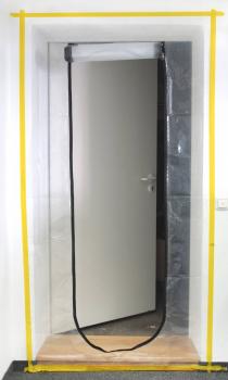 Preview: Staubschutz-Tür 2,12m x 1,12m 100my mit Reißverschluss