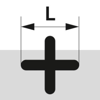 Preview: Fugenkreuze 2mm, 50x10mm Kunststoff, mit Steg, 100 St.