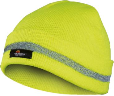 Warnschutz-Wintermütze, Gelb m.Reflektorstreifen, VW21502 vorne