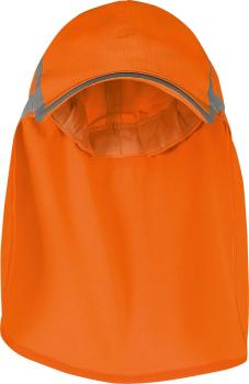 Preview: Warnschutz-Kappe Orange UV-50, mit Nackenschutz