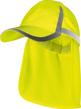 Warnschutz-Kappe Gelb UV-50, mit Nackenschutz vorne