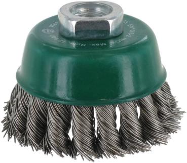 Topfbürste 65mm, Inox, gezopft M14, 0,50mm vorne