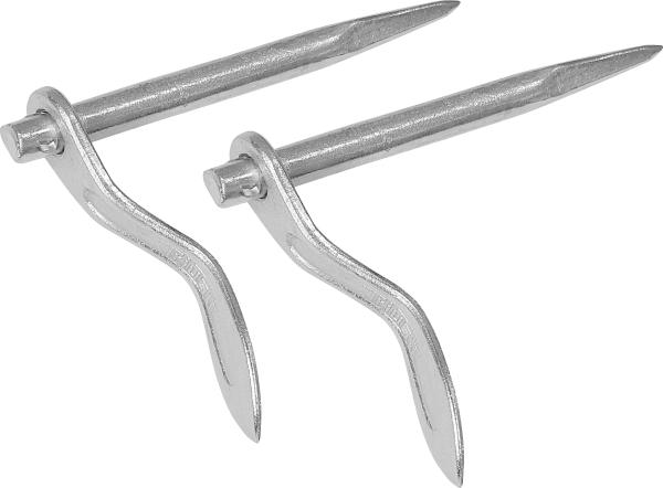 Verputzhaken halbrund,verzinkt geschmiedet, Spitze gehärtet vorne