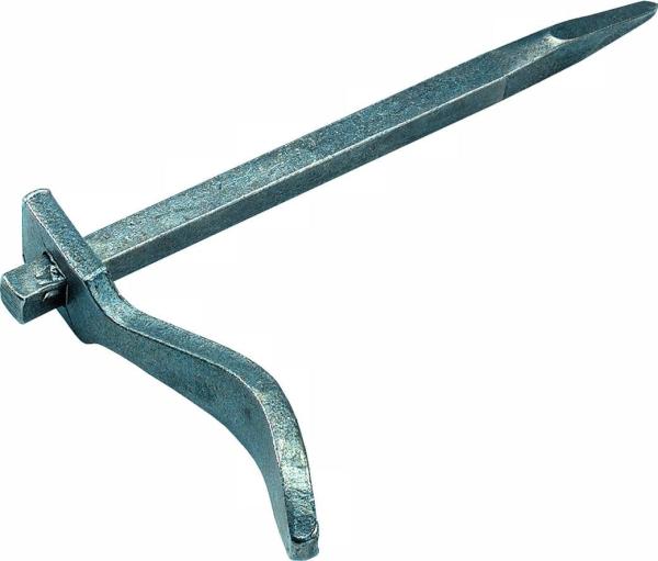 Putzhaken kantig, Eisen massiv vorne