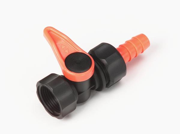 Wasserhahnanschluss für Gartenschlauch mit Stopp-Funktion vorne