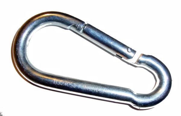 Karabinerhaken 60x6mm 120Kg verzinkt vorne