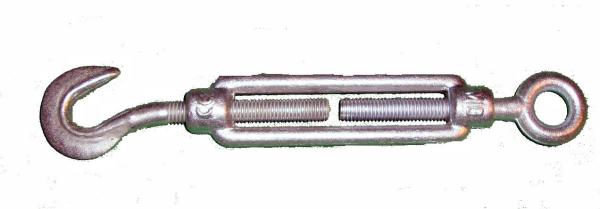 Spannschlossmutter DIN 1480 M 12 mit Haken und oese  verzinkt 1 SET vorne