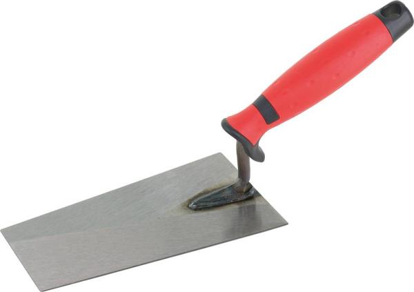 Berner Putzkelle 140 mm, ger. Hals und 2K-Griff rot-schwarz vorne