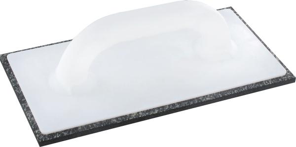 Kunststoffreibebrett 14x28cm m.schwarzem Zellgummi Belag vorne