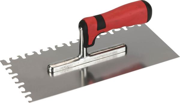 Glättekelle 28x13cm, Holo Top Edelstahl,Spezialzahn.,2K-Gr. vorne